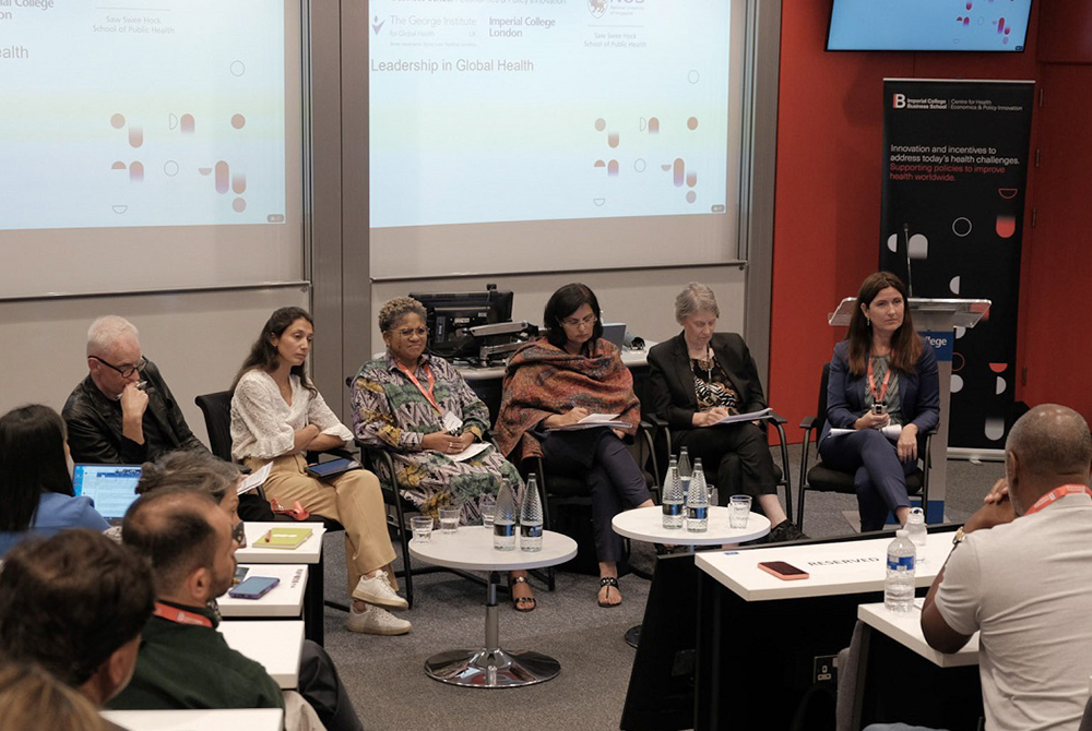 Professor Helena Legido-Quigley, Chair in Health Systems Science at The George Institute for Global Health, UK and the School of Public Health, Imperial College London. leading a workshop on Health Systems