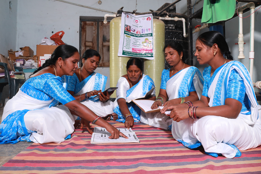 ASHAs during a training session for the SMARThealth Pregnancy project at a Primary Health Care Centre in Bejjanki, Siddipet India