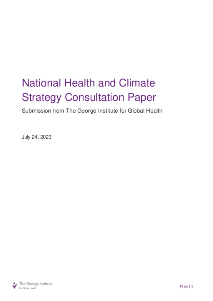 Submission on a National Climate and Health Strategy