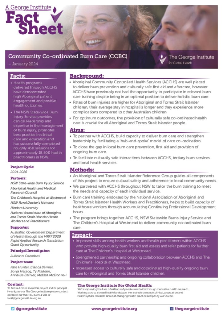 Community Coordinated Burn Care factsheet
