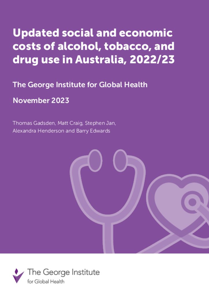 Updated social and economic costs of alcohol, tobacco, and drug use in Australia