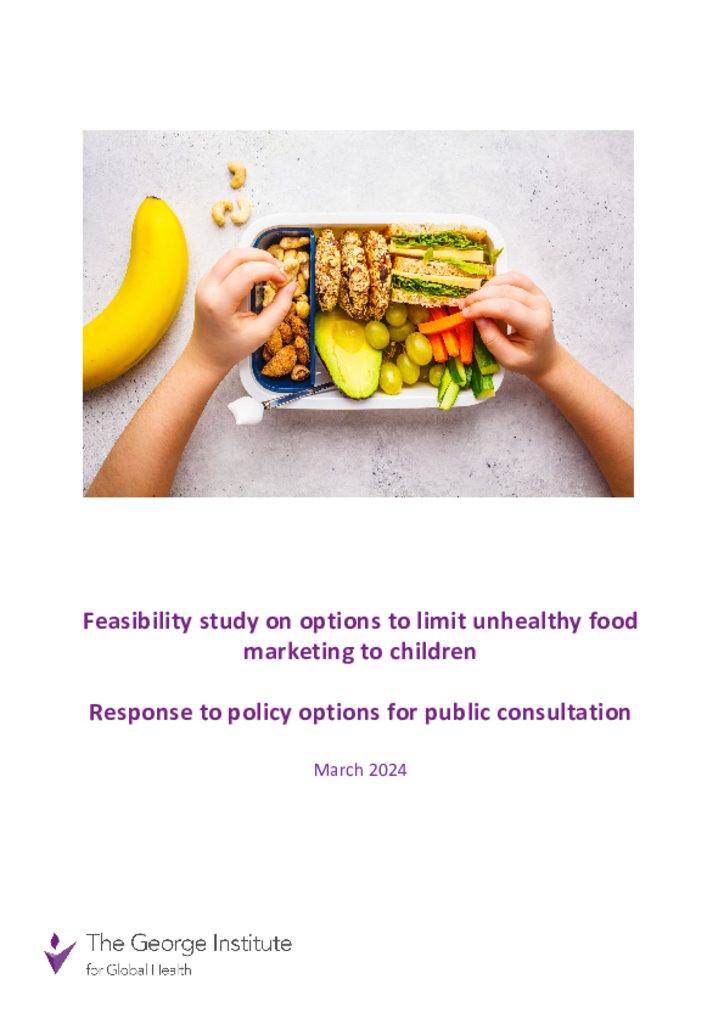 Study unhealthy food marketing to children