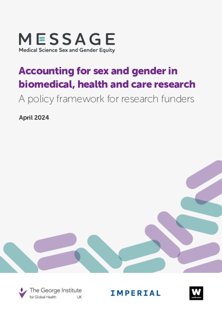 Medical Science Sex and Gender Equity policy framework