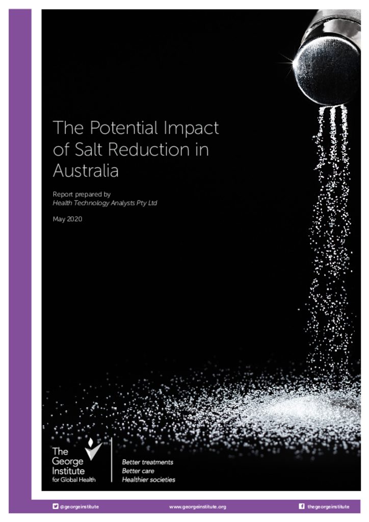 Potential impact of salt reduction in Australia