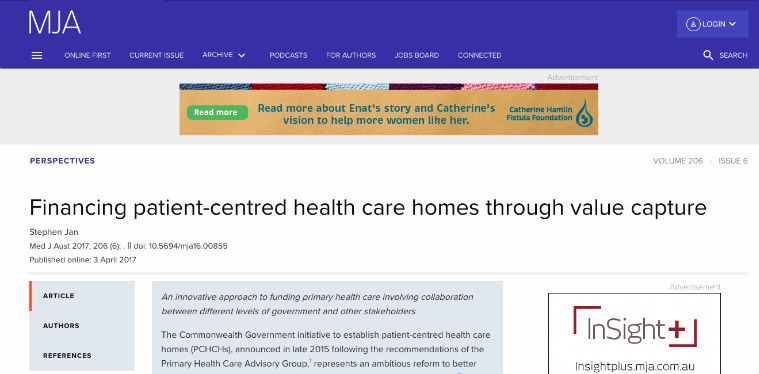 Financing patient-centred health care homes through value capture