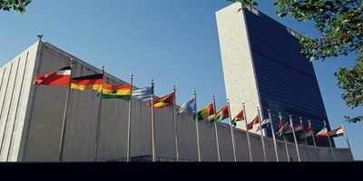 UN New York flags image 