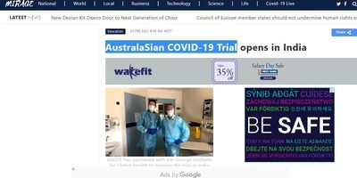 AustralaSian COVID-19 Trial opens in India