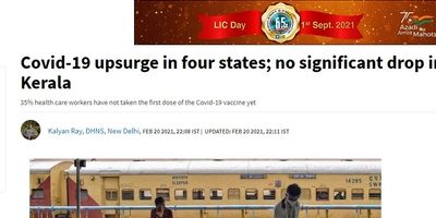 Covid-19 upsurge in four states; no significant drop in Kerala 