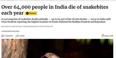 People India die of snakebites