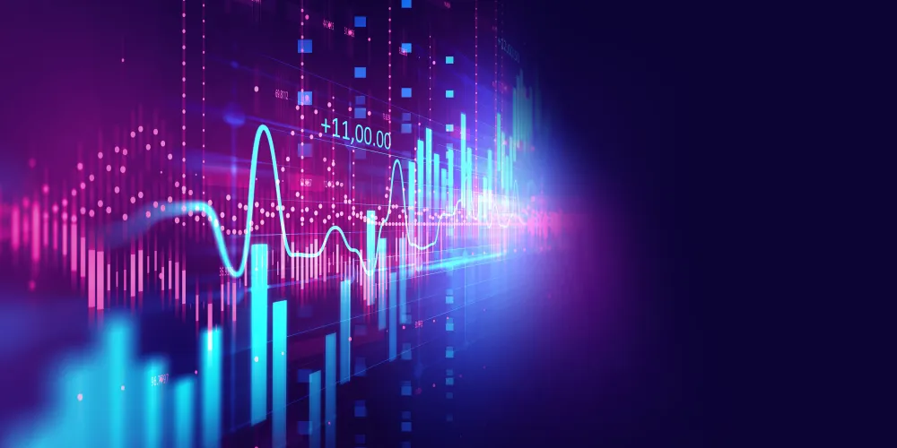 Image of blue and pink data