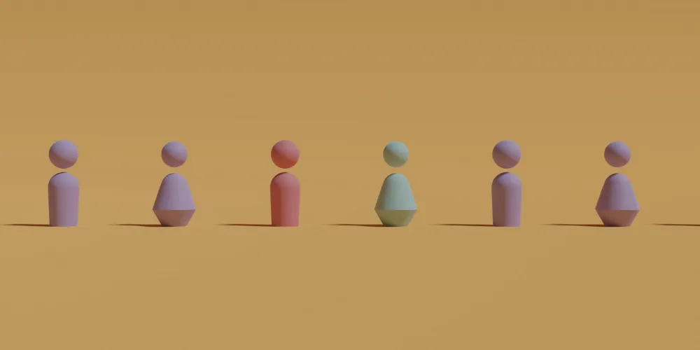 Line of icons of people