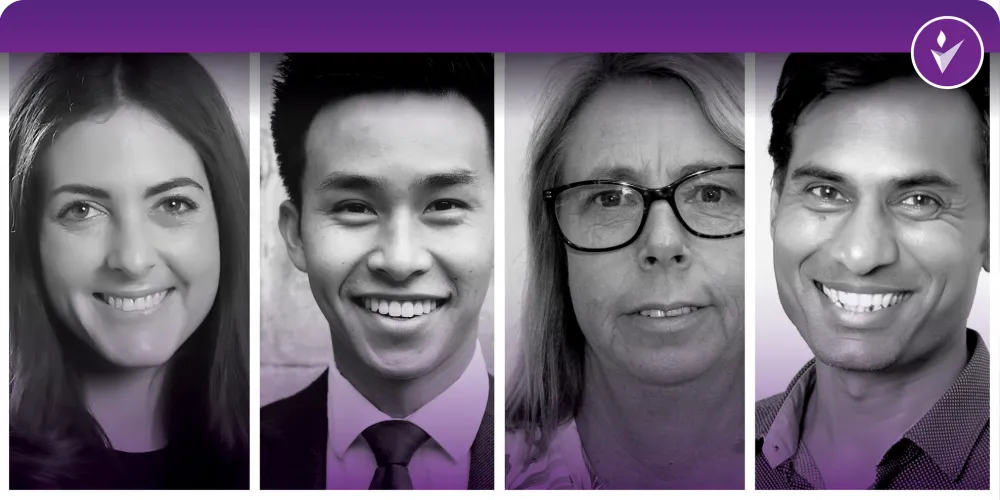 composite portraits banner: Dr Brendon Neuen, Prof Julie Brown, Dr Daisy Coyle, Prof David Peiris