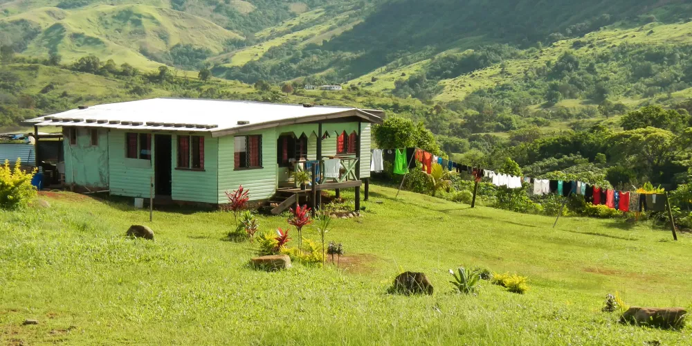 mountain rural house on a hill