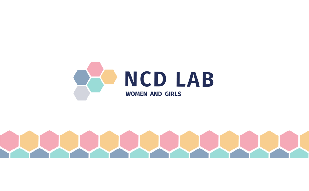 NCD Lab banner with hexagon beehive design