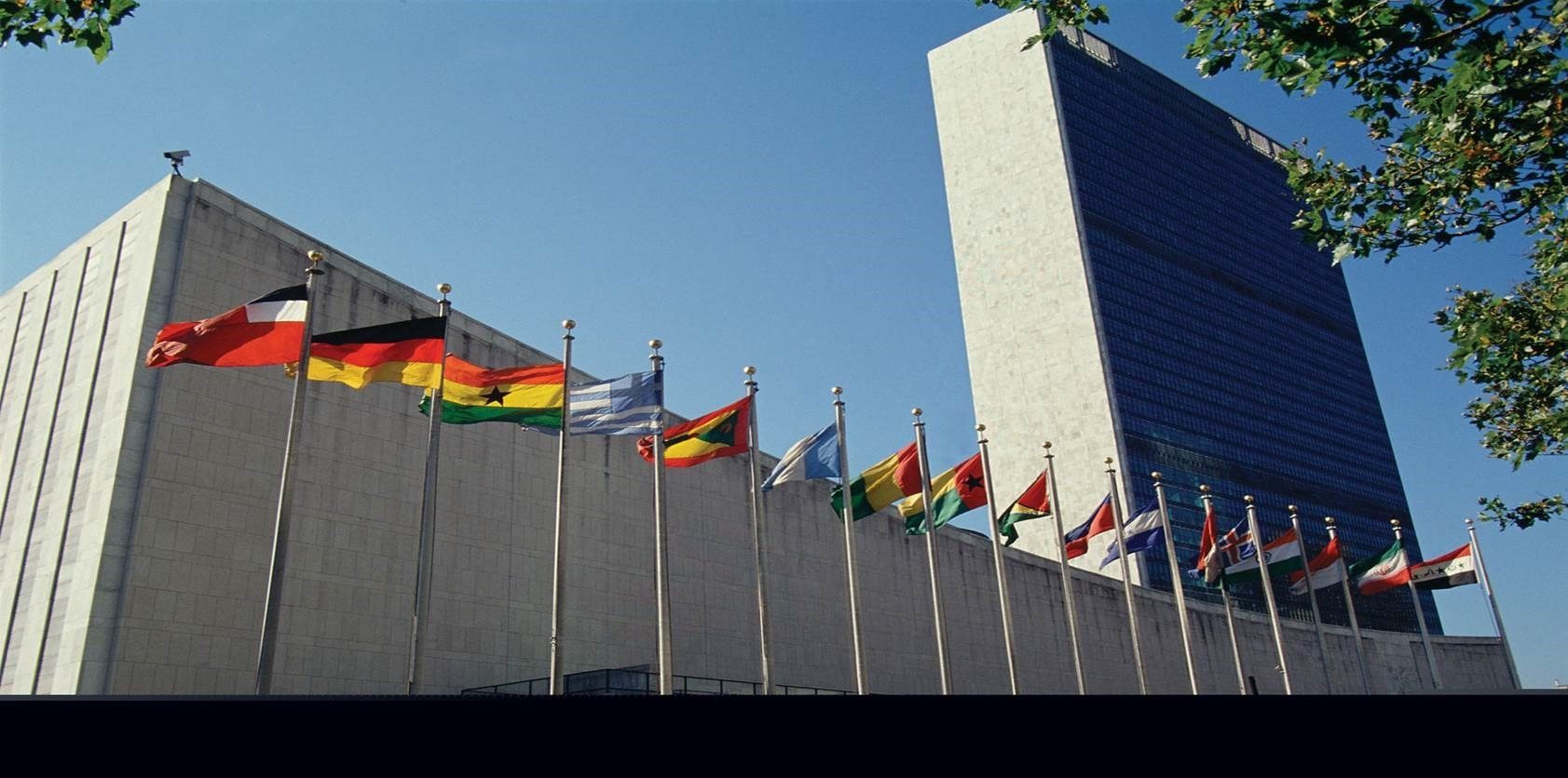 UN New York flags image 